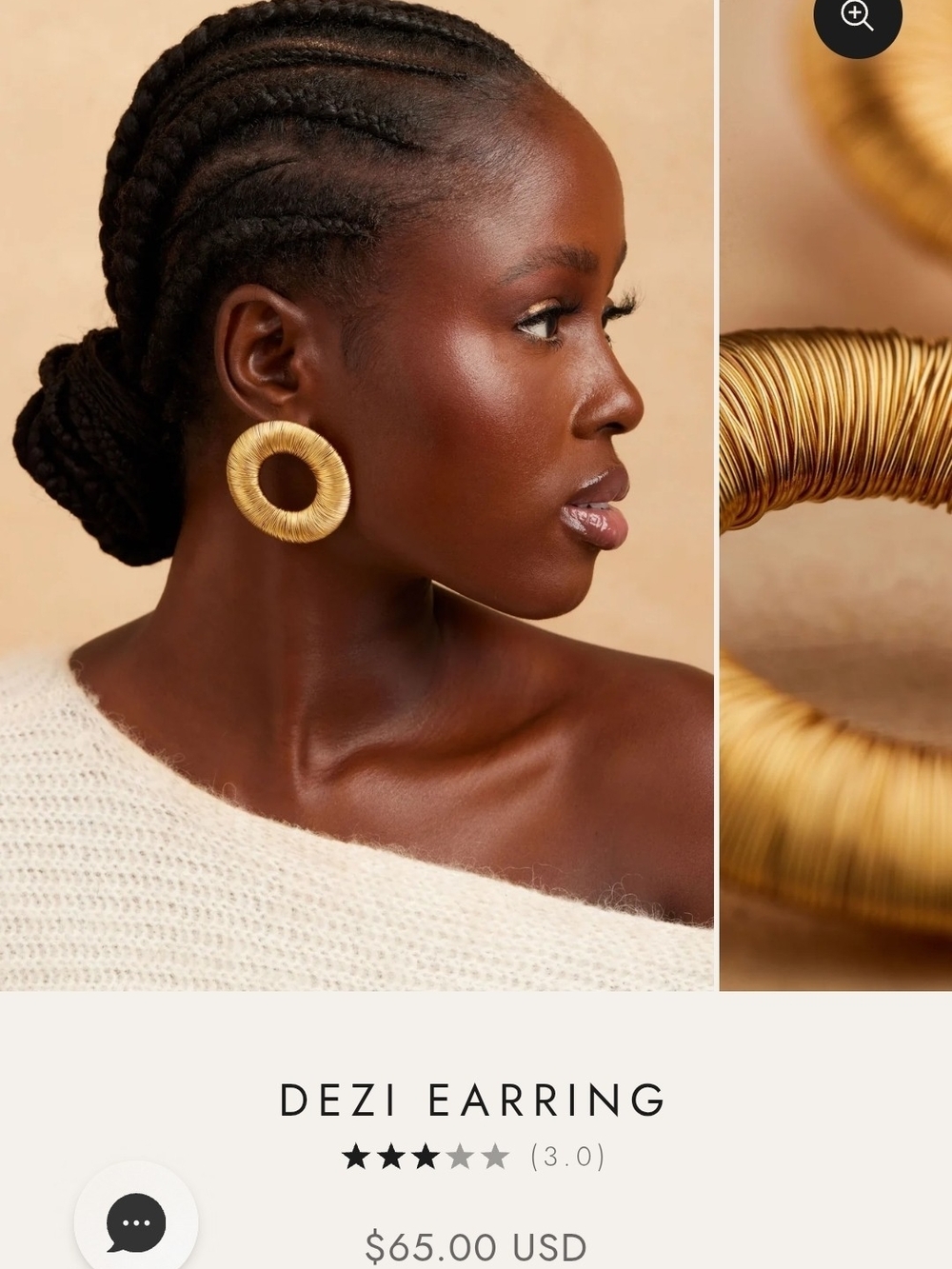 Khoi Textured Gold Round Hoop Earrings